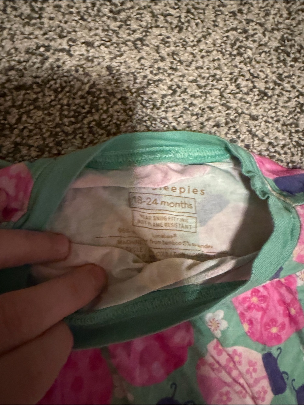 Little Sleepies Mint Green Ladybug Pajama Set - Picture 2 of 2